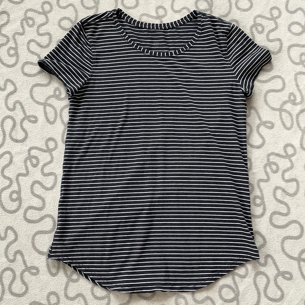 Lululemon Striped Crew Neck Tee